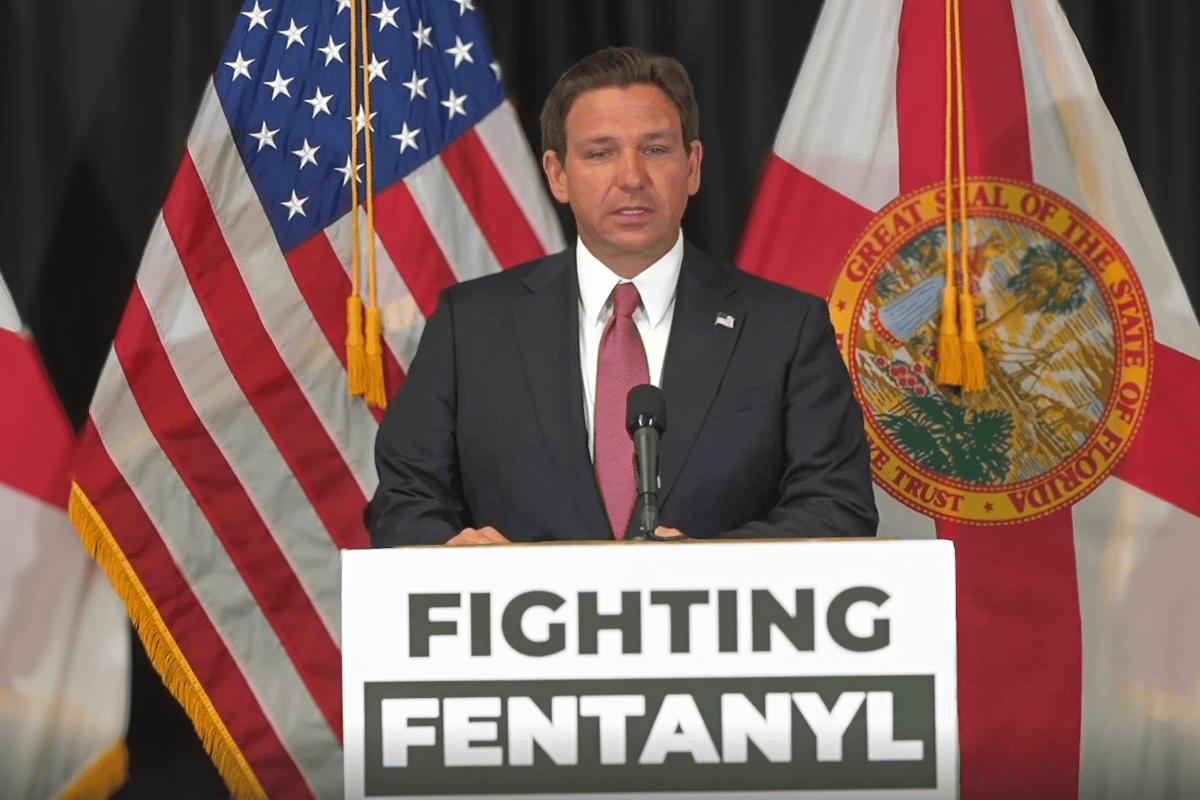 Gov. Ron DeSantis signs legislation to combat fentanyl, Sanford, Fla., April 8, 2024. (Video/DeSantis' office)