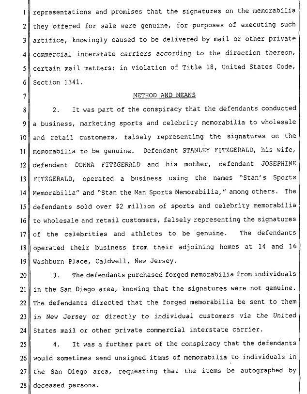 The indictment sets out the results of the FBI investigation into a forgery network 